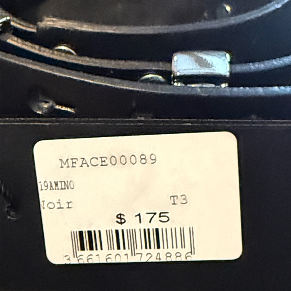 Maje Black Leather Studded Belt Size 3 - Picture 3 of 6